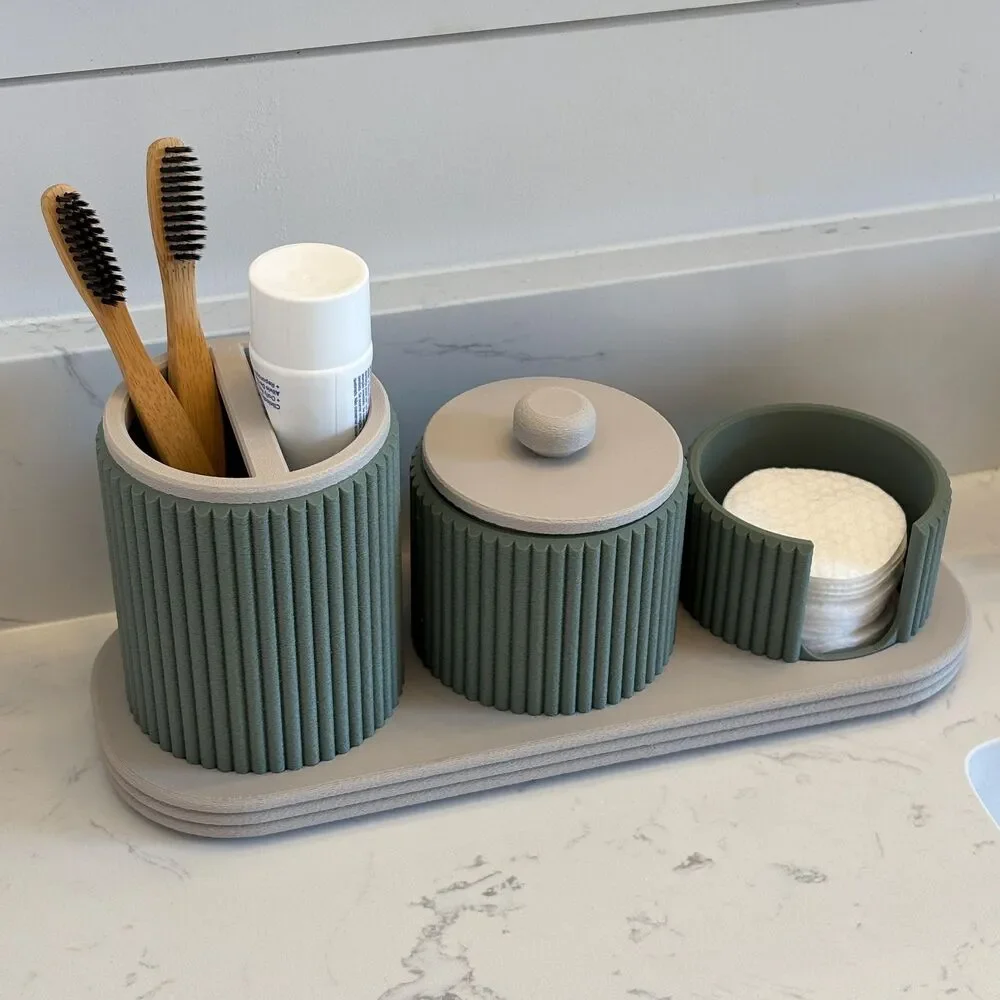 Vanity Organizer Set, Bathroom Countertop Organizer, Makeup and Skincare Storage